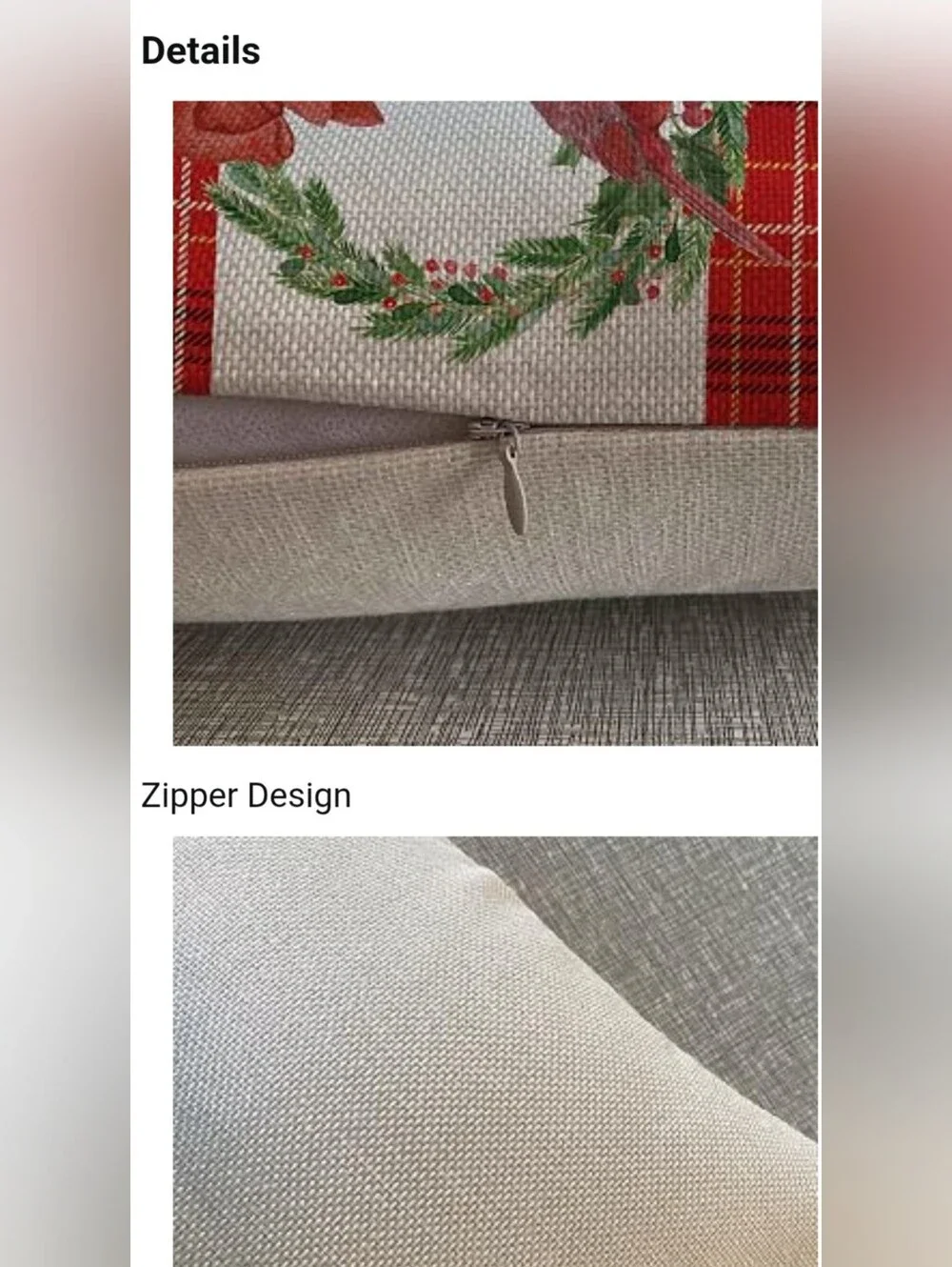 Christmas Pillow Covers 18 x 18 Inch Set of 4 Christmas Cardinal Red NEW
